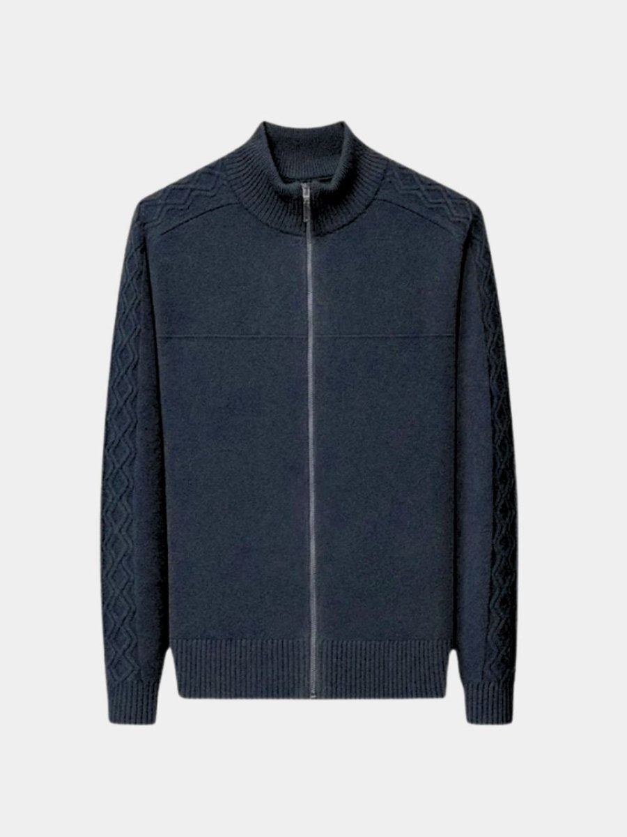 Cashmere Zip Sweater Knit Turtleneck - Crown & Cuff