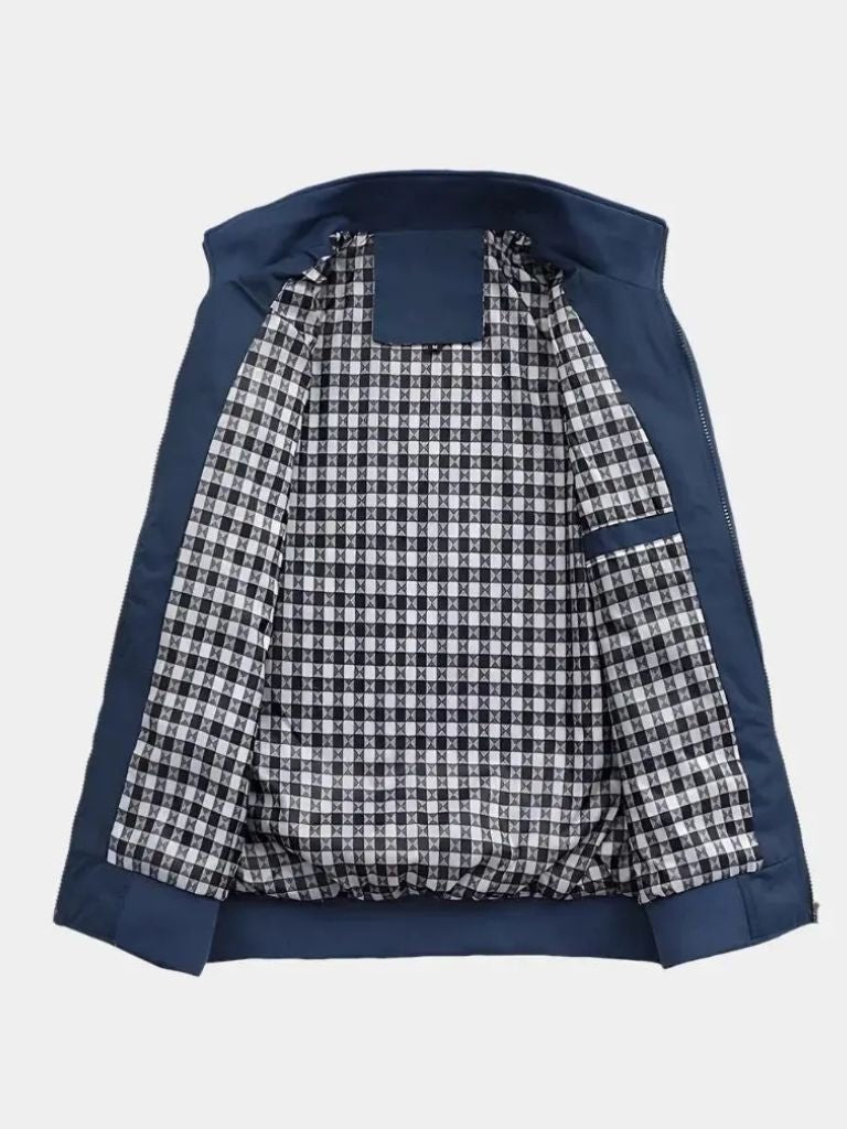 Casual Solid Bomber Jacket - Crown & Cuff