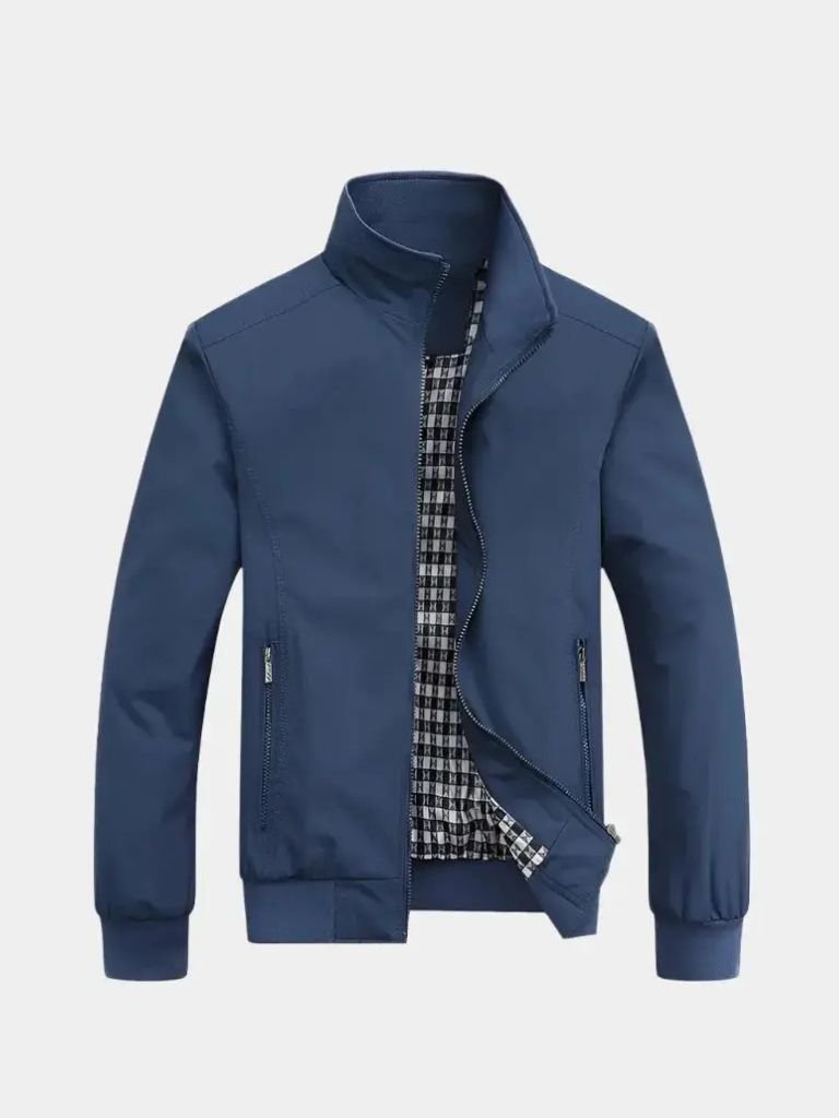 Casual Solid Bomber Jacket - Crown & Cuff