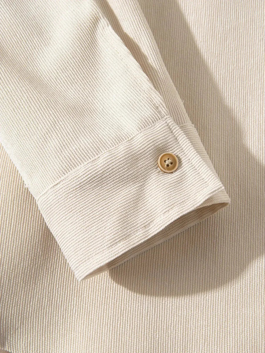 Casual Solid Corduroy Shirt - Crown & Cuff