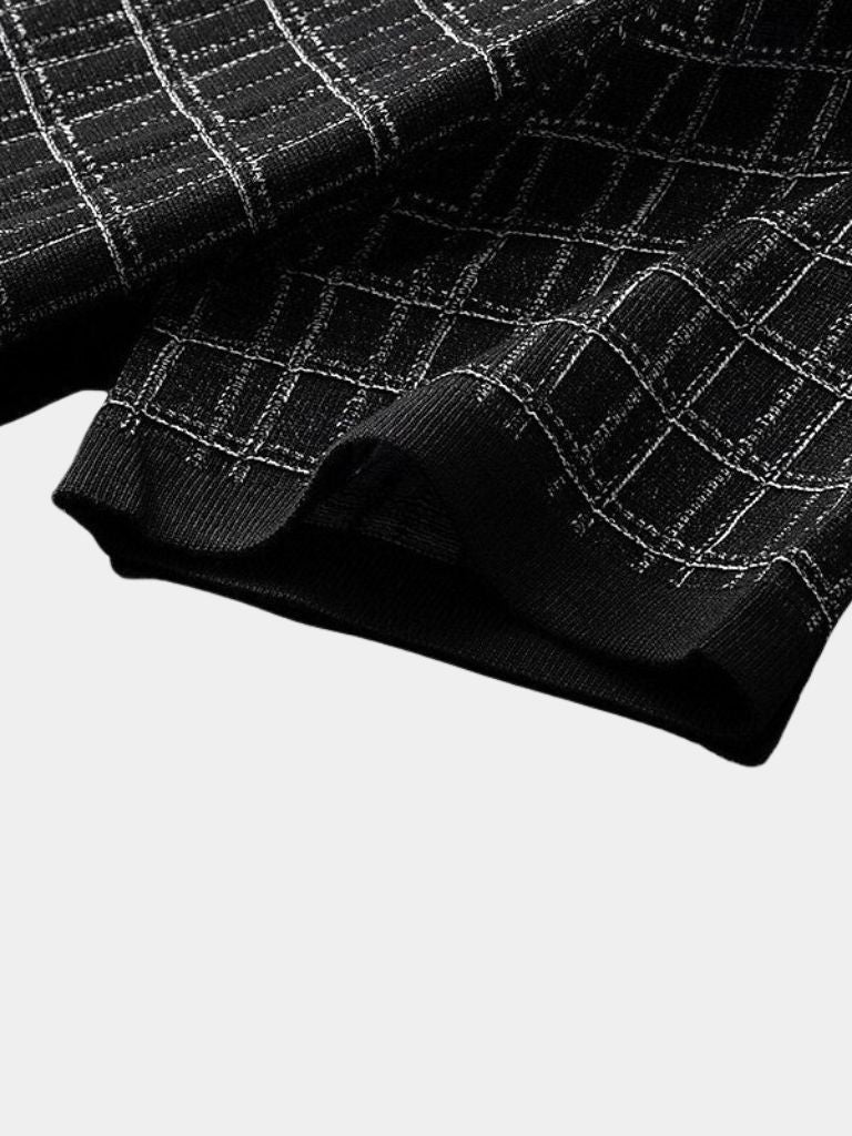 Classic Noir Knit Polo Shirt - Crown & Cuff