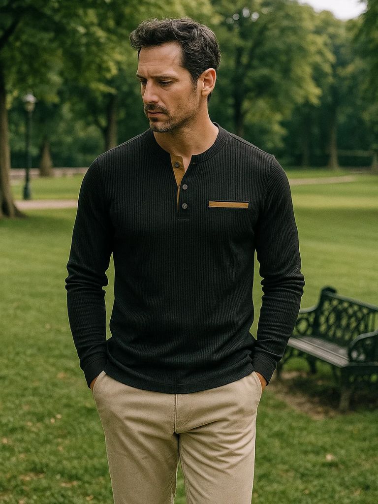 Corduroy Long Sleeve T-Shirt - Crown & Cuff