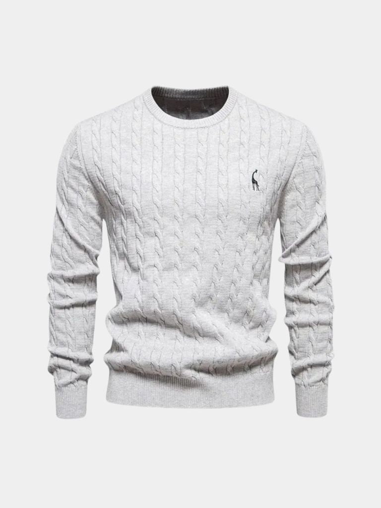 Cotton  Crew Neck Pullover Sweater - Crown & Cuff