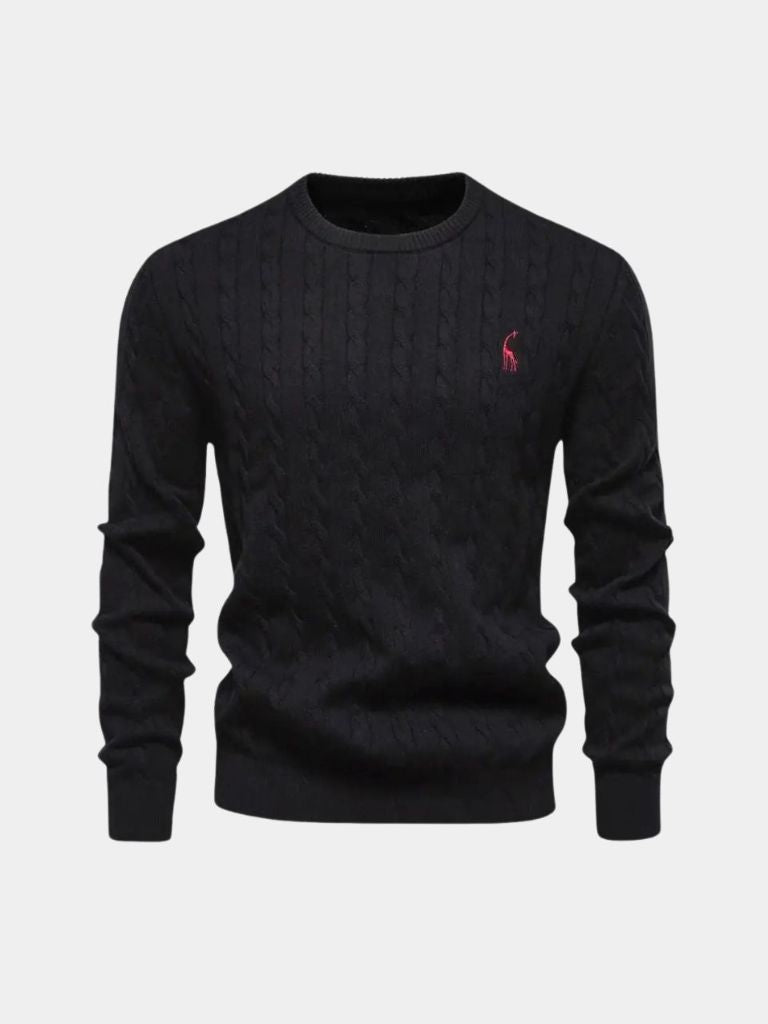 Cotton  Crew Neck Pullover Sweater - Crown & Cuff