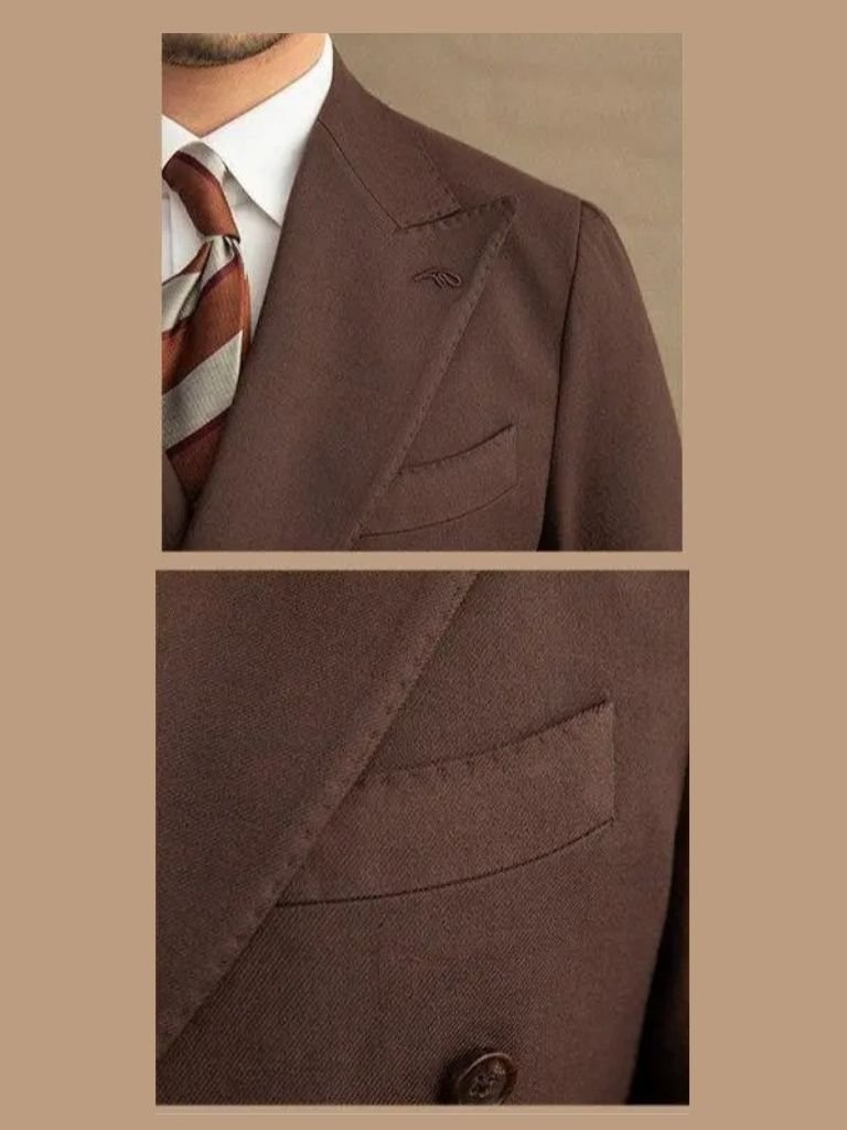 Dark Brown Garbadine Suit - Crown & Cuff