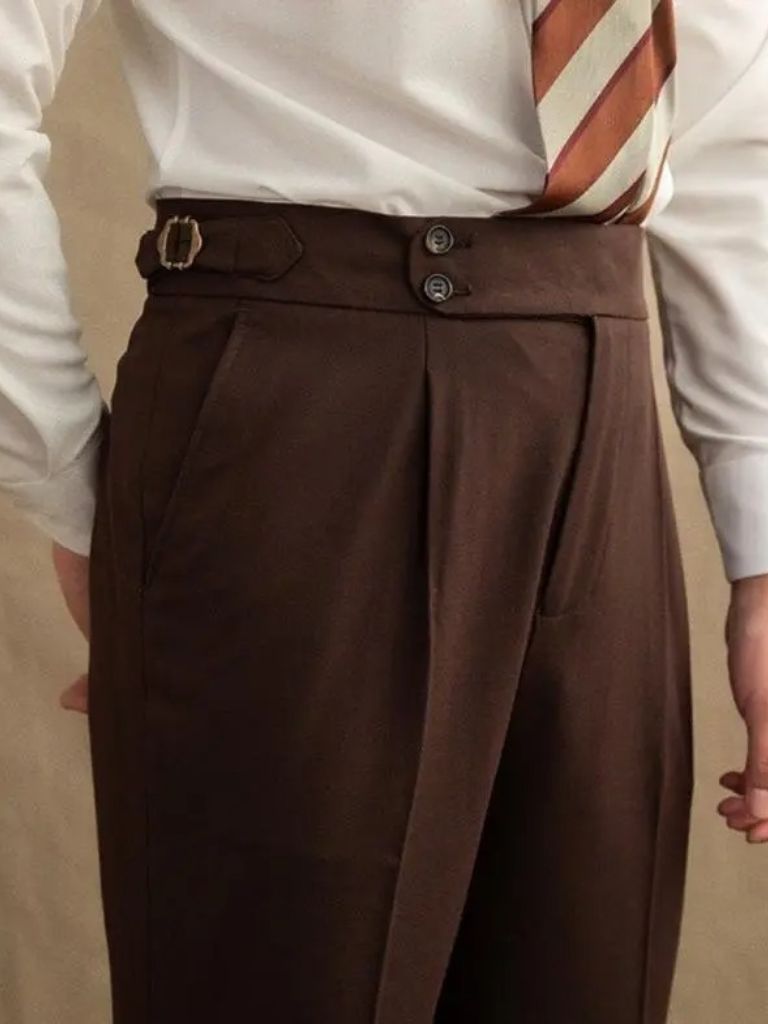 Dark Brown Garbadine Suit - Crown & Cuff