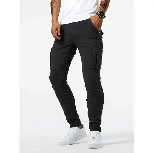 Denim Jeans Cargo Trousers - Crown & Cuff