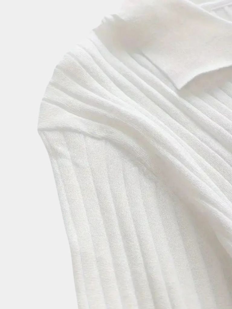 Elegant Open Collar Long Sleeve Polo - Crown & Cuff