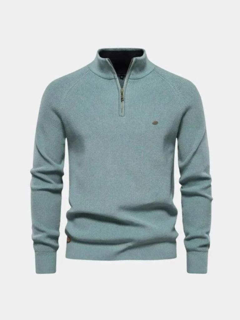Elegant Quarter Zip Sweater - Crown & Cuff