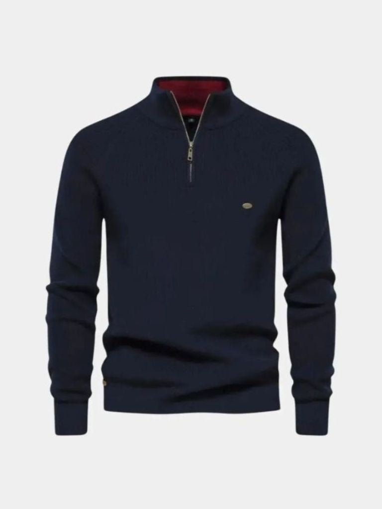 Elegant Quarter Zip Sweater - Crown & Cuff
