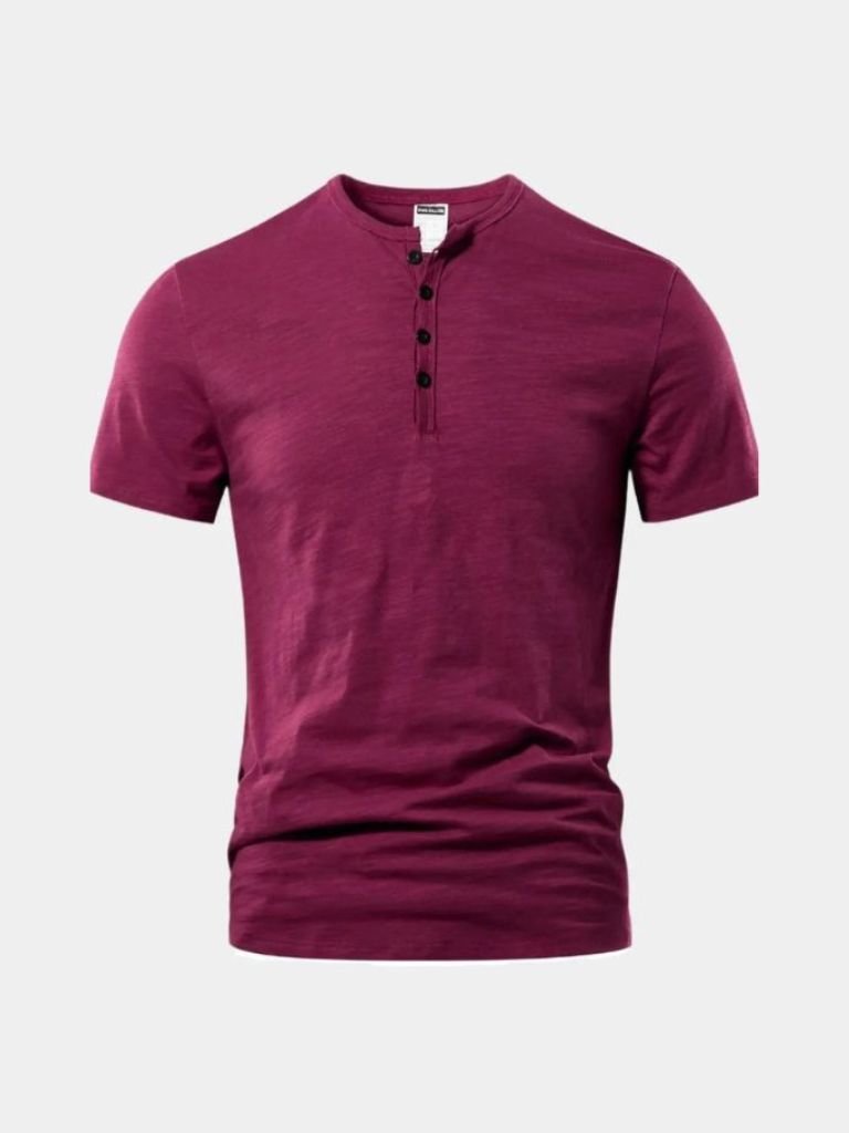 Essential Casual Henley Neck T-Shirt - Crown & Cuff