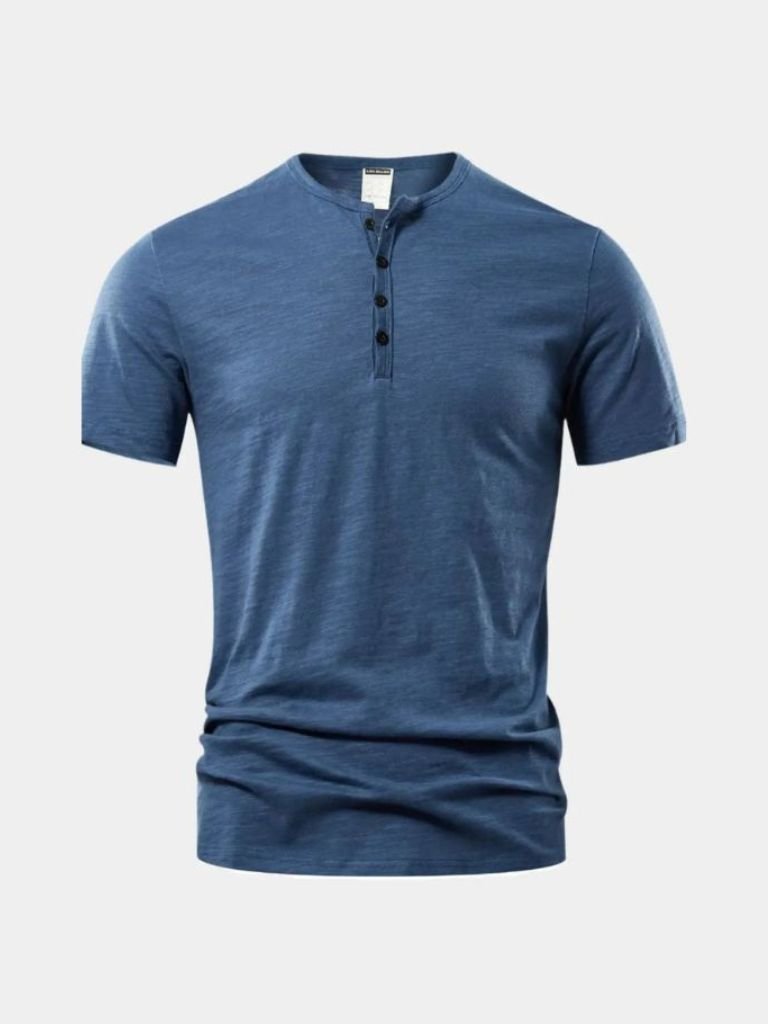 Essential Casual Henley Neck T-Shirt - Crown & Cuff