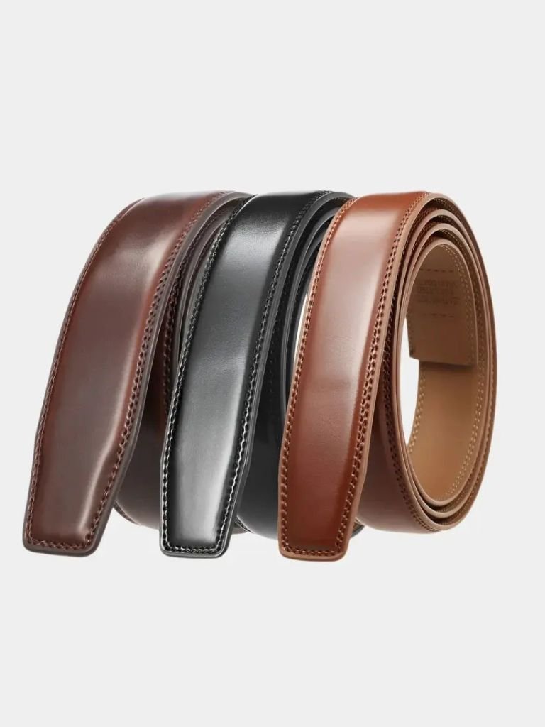 Essential Elegant Leather Belt Without Buckle - Crown & Cuff