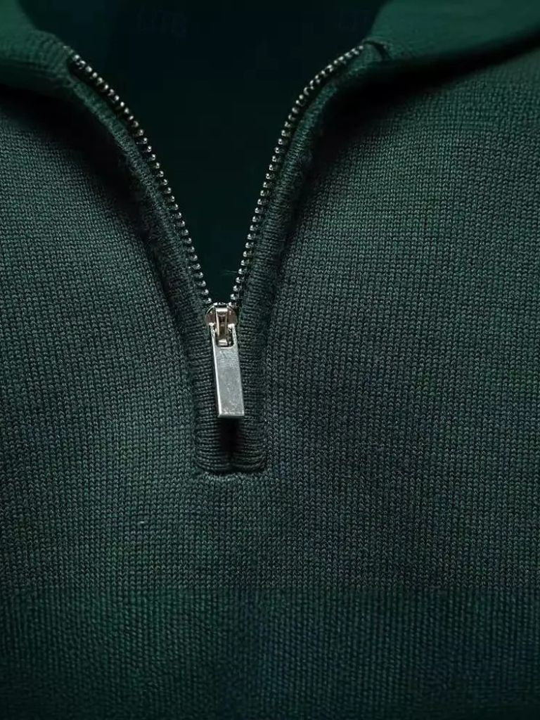 Essential Quarter-Zip Jumper Sweater - Crown & Cuff