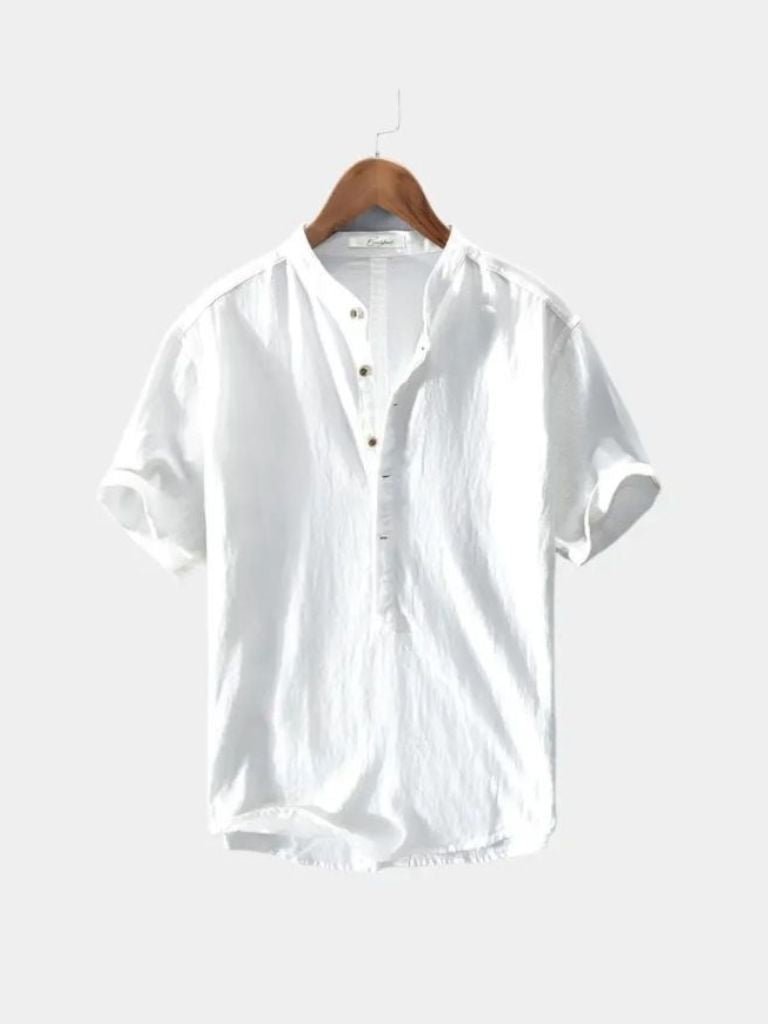 Essential Short Sleeve Linen Shirt - Crown & Cuff