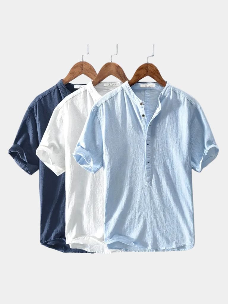 Essential Short Sleeve Linen Shirt - Crown & Cuff