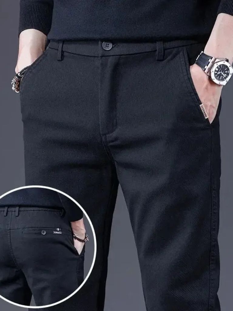 Essential Stretchy Straight Trousers - Crown & Cuff