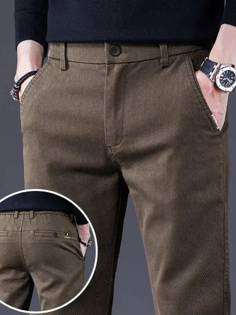 Essential Stretchy Straight Trousers - Crown & Cuff