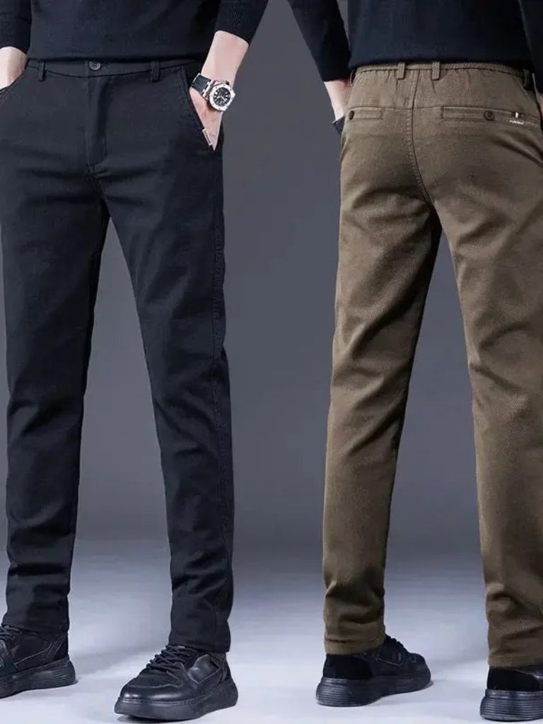 Essential Stretchy Straight Trousers - Crown & Cuff
