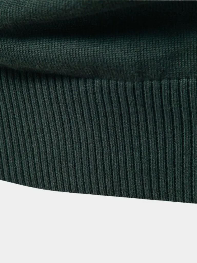 Knit Striped Quarter-Zip Jumper Sweater - Crown & Cuff