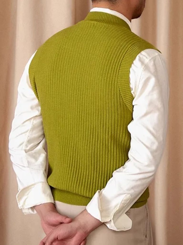 Knit Vest Waistcoat - Crown & Cuff