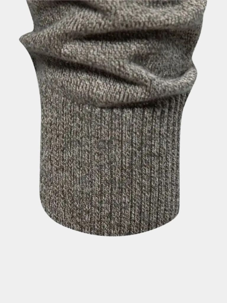 Knitted Stand Collar Cotton Cardigan - Crown & Cuff