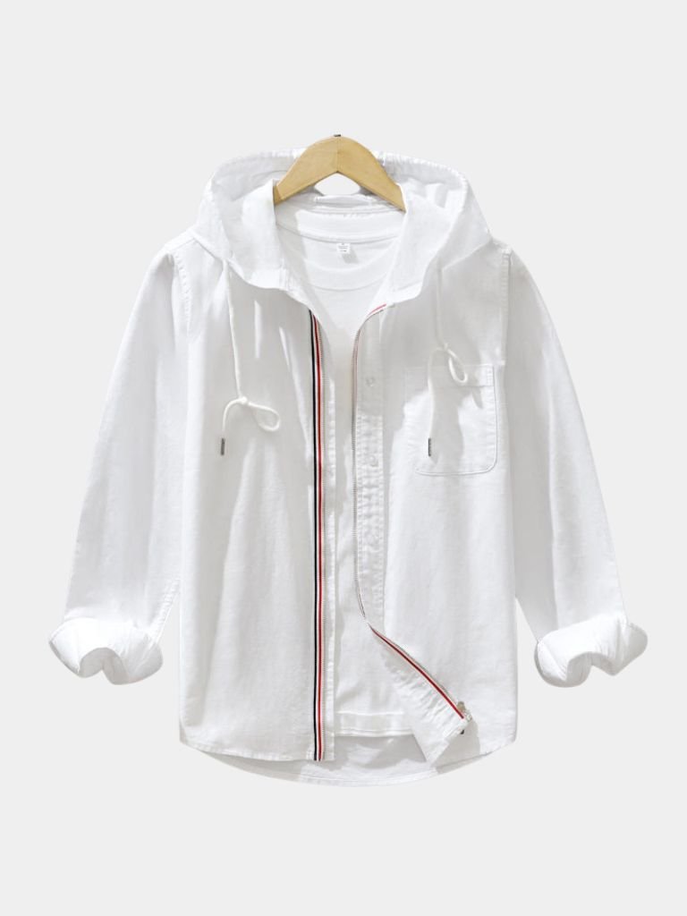 Light Covenant Linen Hooded Shirt  – Crown & Cuff