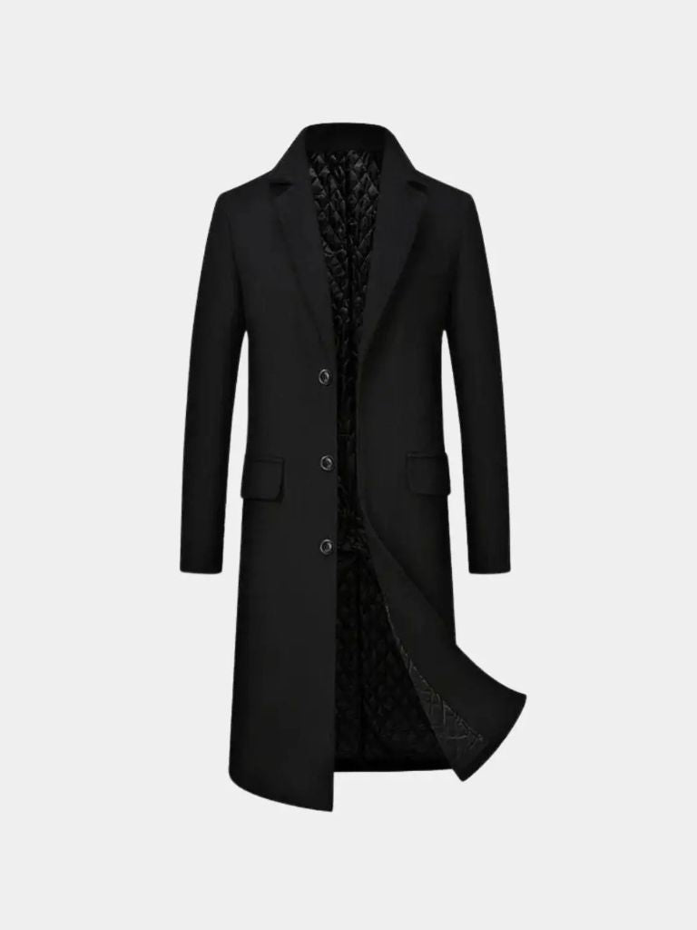 Mens Wool Blend Trench Coat - Crown & Cuff