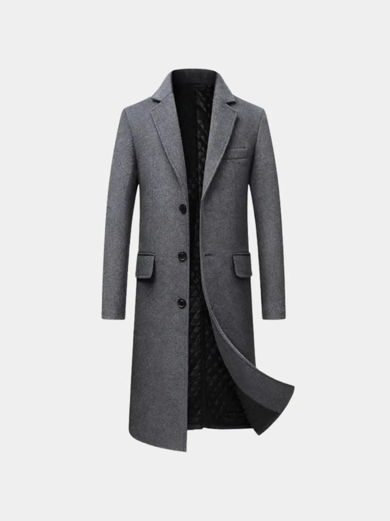 Mens Wool Blend Trench Coat - Crown & Cuff