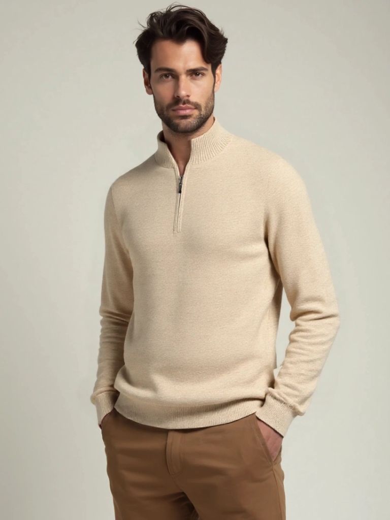 Merino Half Zip Sweater - Crown & Cuff
