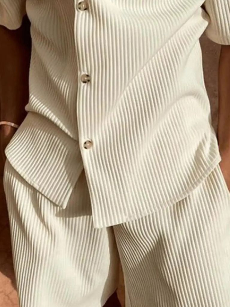 Minimalist Corduroy Set Shorts and Shirt - Crown & Cuff