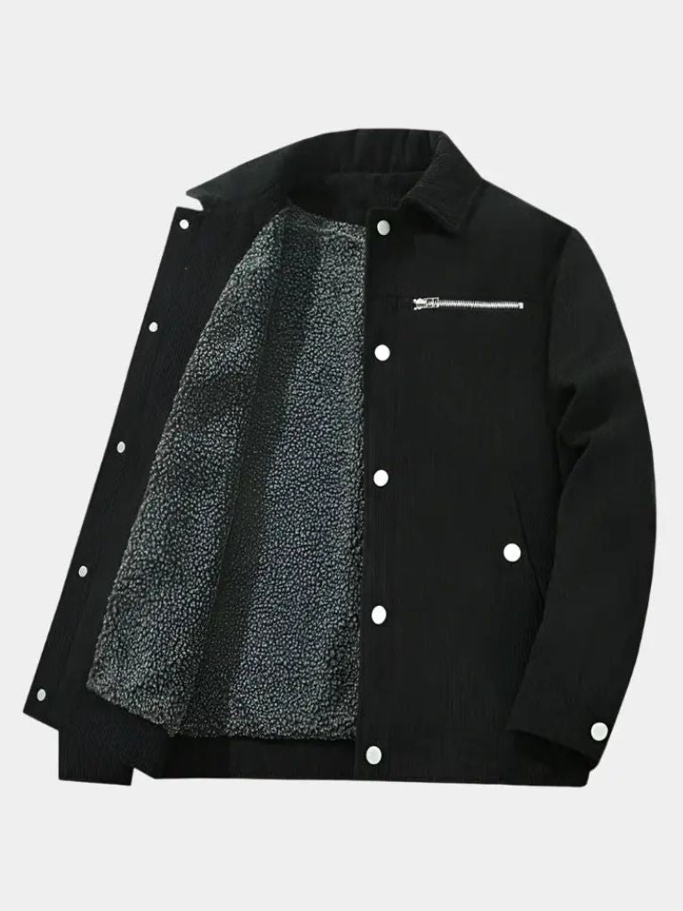 Minimalist Corduroy Sherpa Jacket - Crown & Cuff