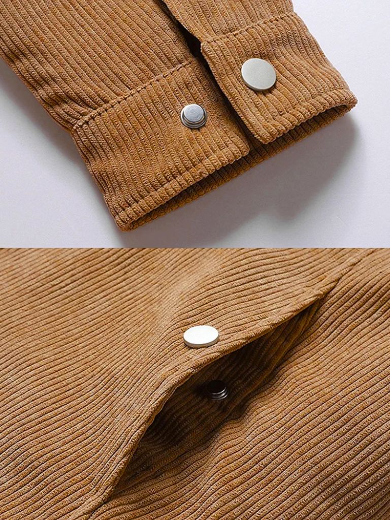 Minimalist Corduroy Sherpa Jacket - Crown & Cuff