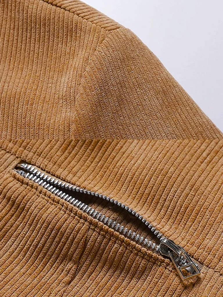 Minimalist Corduroy Sherpa Jacket - Crown & Cuff
