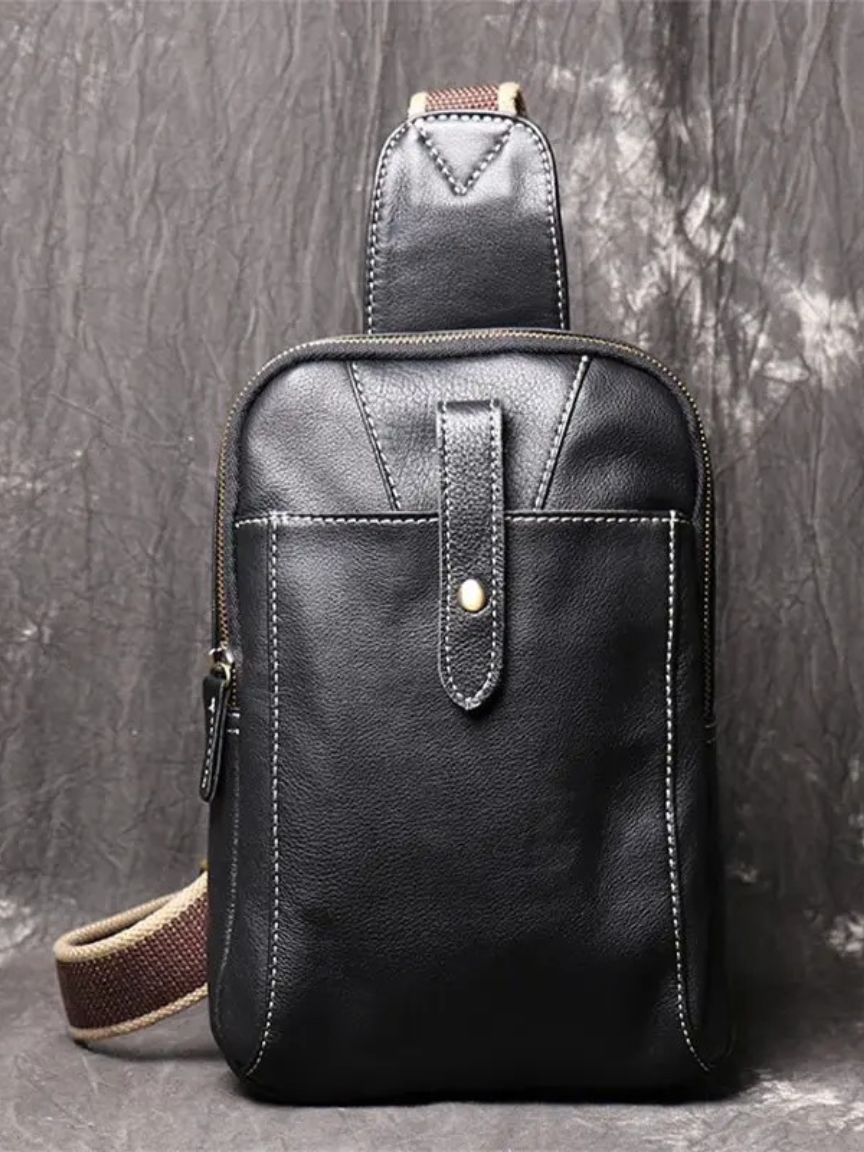 Minimalist Leather Shoulder Bag - Crown & Cuff
