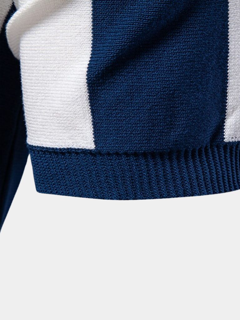 Navy Stripe Polo - Crown & Cuff