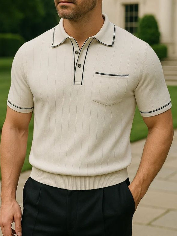 Old Money Knit Polo Shirt - Crown & Cuff