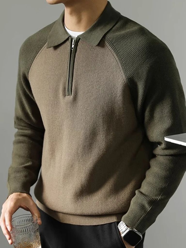 Raglan Quarter Zip Sweater - Crown & Cuff