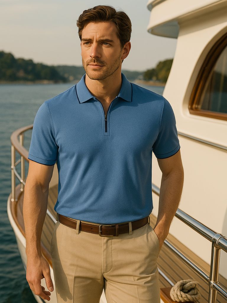 Regis Quarter Zip Polo – Crown & Cuff