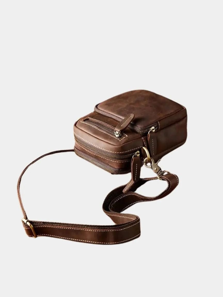 Retro Leather Men's Shoulder Bag - Crown & Cuff