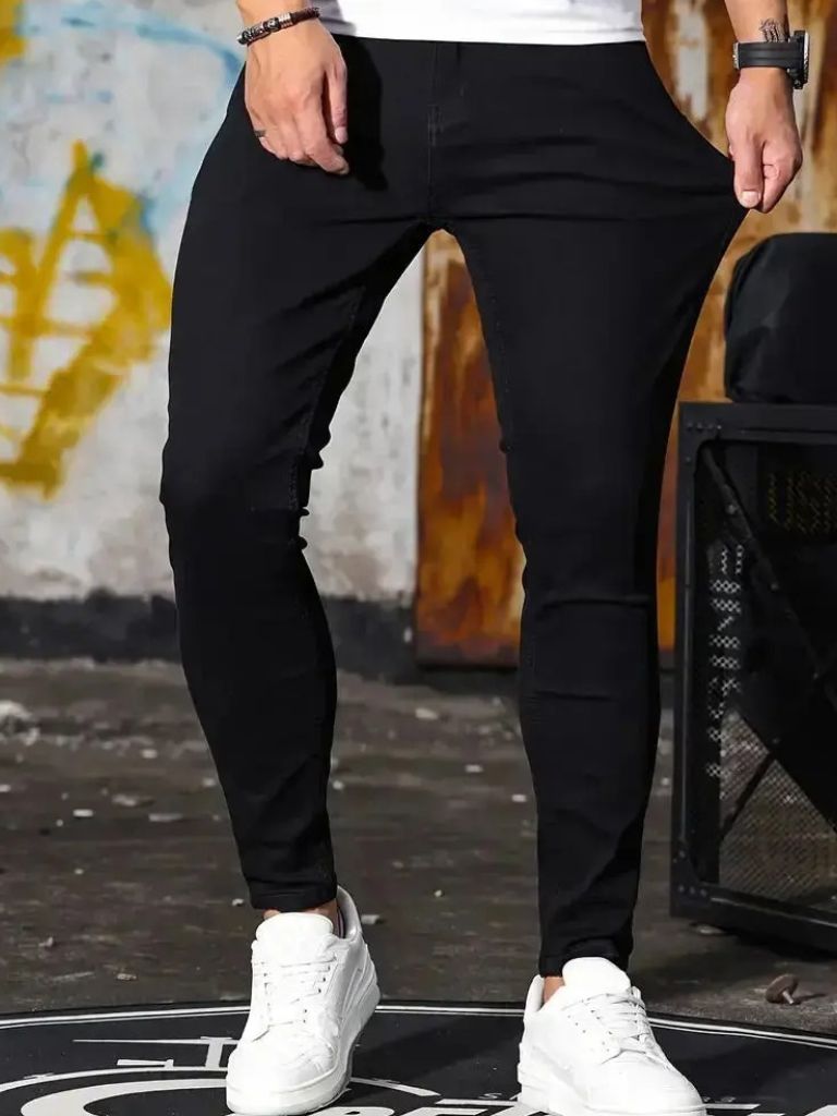 Stretchy Skinny Denim Jeans Trousers - Crown & Cuff