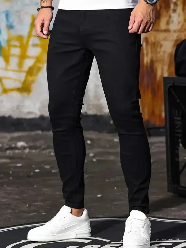 Stretchy Skinny Denim Jeans Trousers - Crown & Cuff