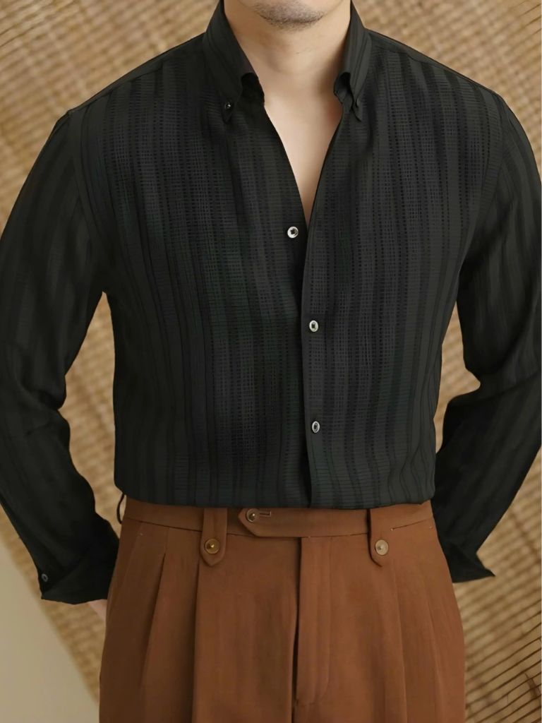 Striped Button Down Seersucker Shirt - Crown & Cuff