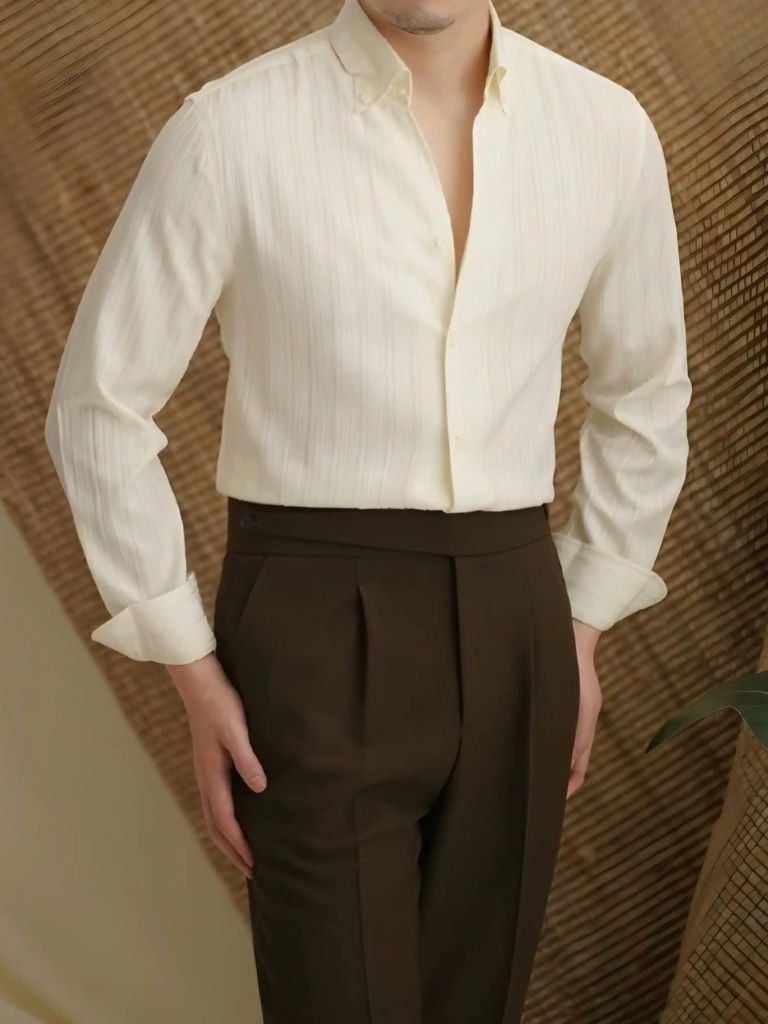 Striped Button Down Seersucker Shirt - Crown & Cuff