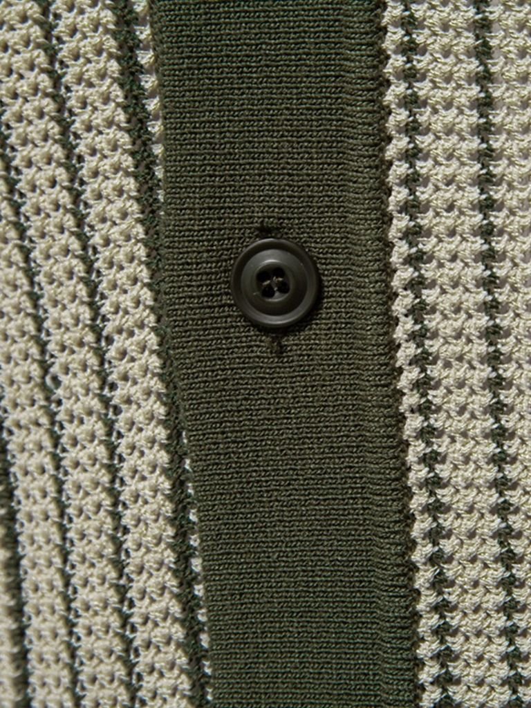 Striped Knit Polo Shirt - Crown & Cuff