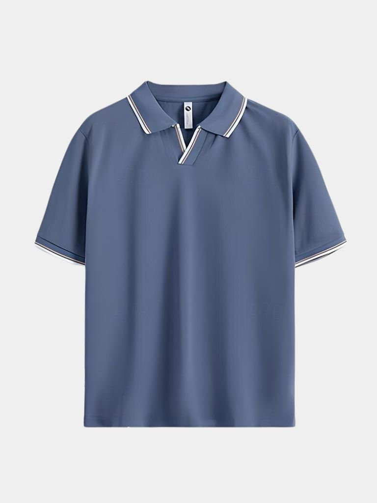 Timeless Black V-Neck Polo - Crown & Cuff